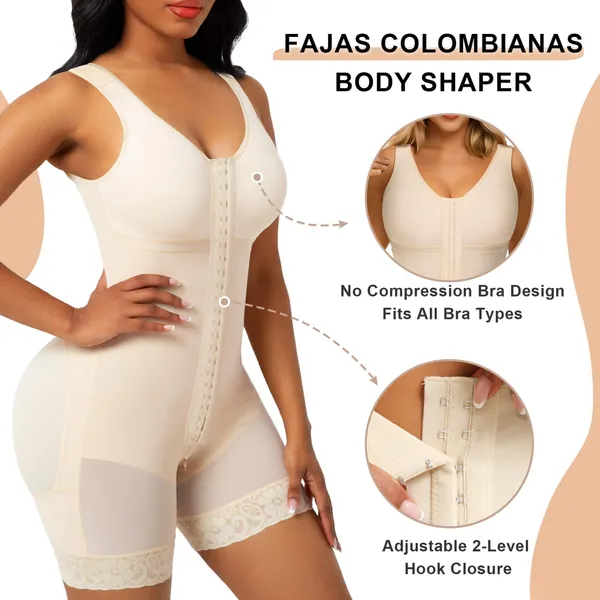 Full Body Sculpting Shapewear in Beige - Side view