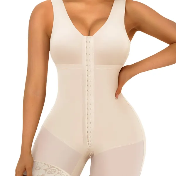 Full Body Sculpting Shapewear in Beige - Front view