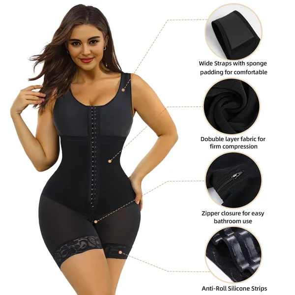 Full Body Sculpting Shapewear in Black - Detail view