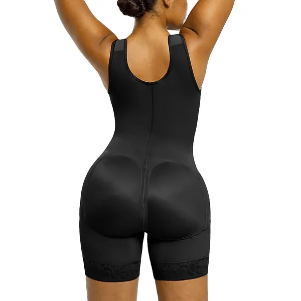 Full Body Sculpting Shapewear in Black - Close up